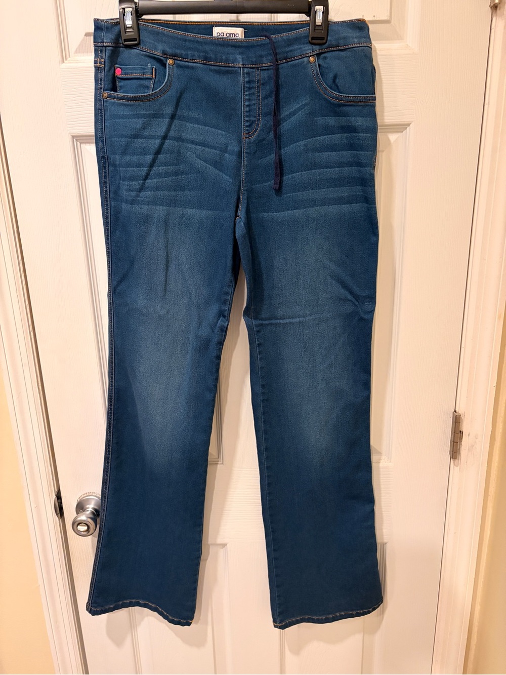 Pajama Jeans Women's Blue Boot-Cut Jeans with Stretch Waist